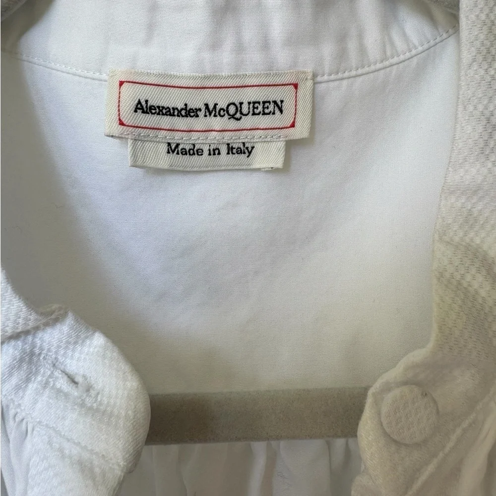 Alexander McQueen White Crisp Cotton Dress - Picture 2 of 8